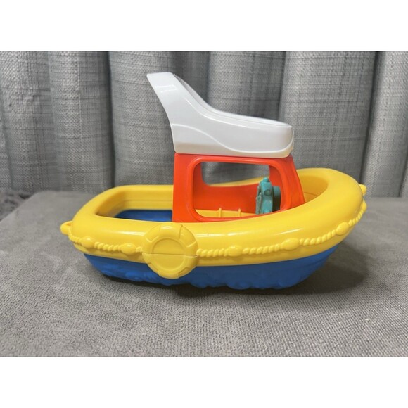 Fisher Price Little People Floaty Tug Bath Boat Mattel 2014 Pretend Play Toy - Picture 6 of 9